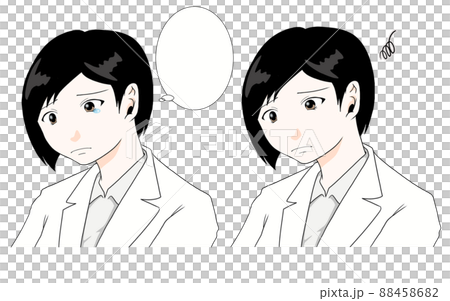 白衣を着た女性のパターンイラスト 88458682