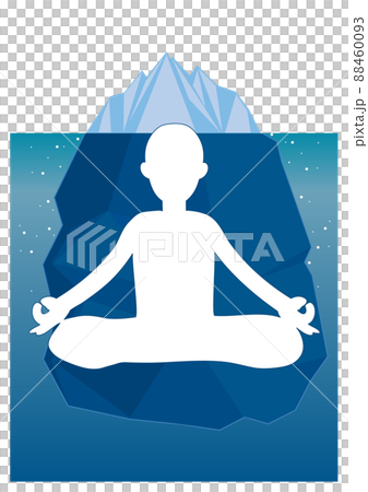 氷山の一角・深層心理をイメージした座禅をしている男性 氷山の一角・深層心理をイメージした座禅をしている男性 88460093
