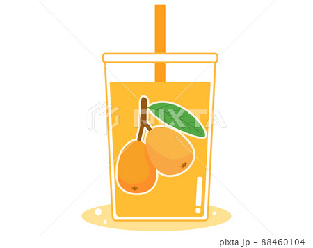 カップに注がれた枇杷ジュースをイメージしたイラスト 88460104