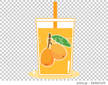 カップに注がれた枇杷ジュースをイメージしたイラスト 88460104