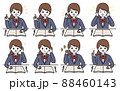 学生 女性 勉強 イラスト セット 88460143