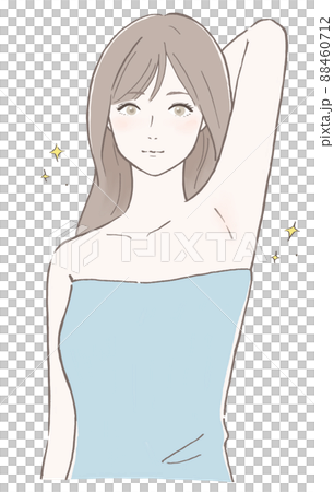 A woman with beautiful armpits, black line drawing - Stock Illustration ...