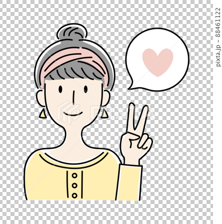 手描き風・大喜びをする女性のベクターイラスト 手描き風・大喜びをする女性のベクターイラスト 88461122