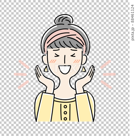 手繪風格，一個喜出望外的女人的矢量圖解 88461124