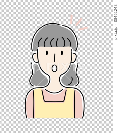 手描き風・ハッと驚く女性のベクターイラスト 手描き風・ハッと驚く女性のベクターイラスト 88461248