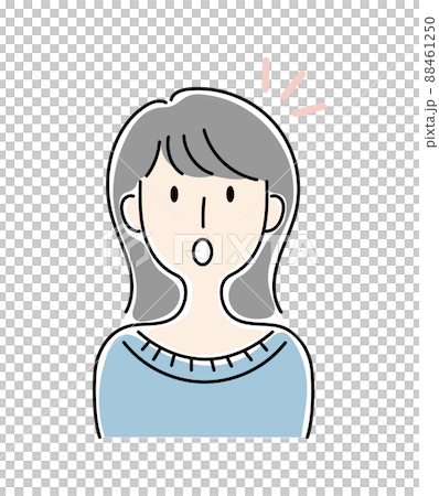 手繪風格，一個驚訝的女人的矢量圖 88461250