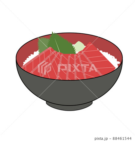 まぐろの刺身の乗った鉄火丼のイラスト 88461544