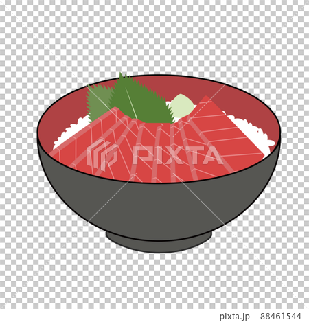 まぐろの刺身の乗った鉄火丼のイラスト 88461544