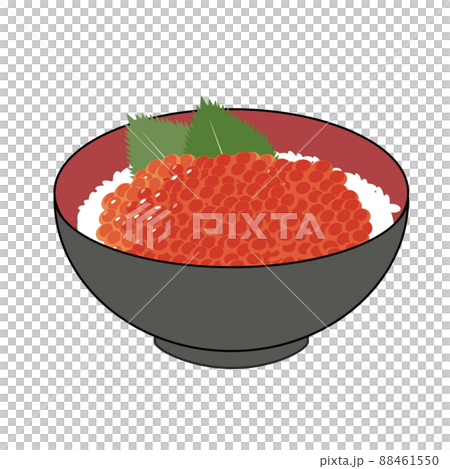 一個有很多鮭魚子的海鮮碗的插圖 一個有很多鮭魚子的海鮮碗的插圖 88461550