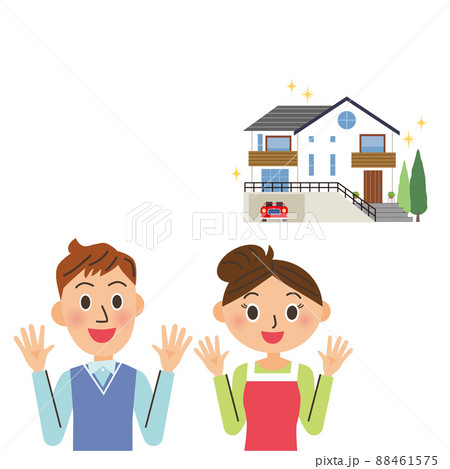 一戸建てのリフォームをして喜ぶ夫婦 88461575
