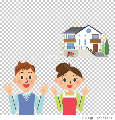 一戸建てのリフォームをして喜ぶ夫婦 88461575