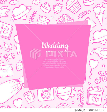 doodle wedding with place for text 88461585