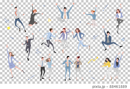 Vector Illustration Material: Businessman, Rejoice, Success, Set Vector Illustration Material: Businessman, Rejoice, Success, Set 88461889