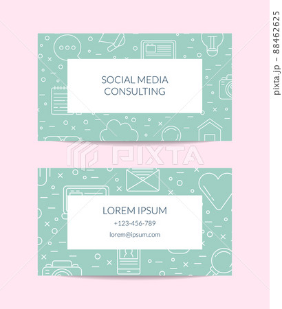 line blog icons business card isolated 88462625