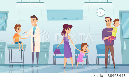 Vaccination in clinic. Medical background picture kids hospital doctor making safety injection from influenza healthcare concept 88463443