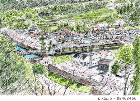津和野の町並み 88463466