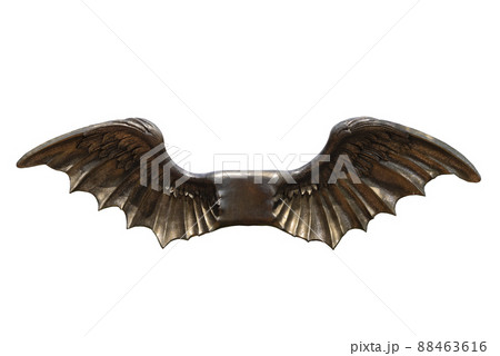 Metallic devil wings isolated on white background Metallic devil wings isolated on white background 88463616