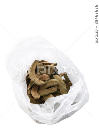 Group of organic fresh tamarind isolated on white 88463626