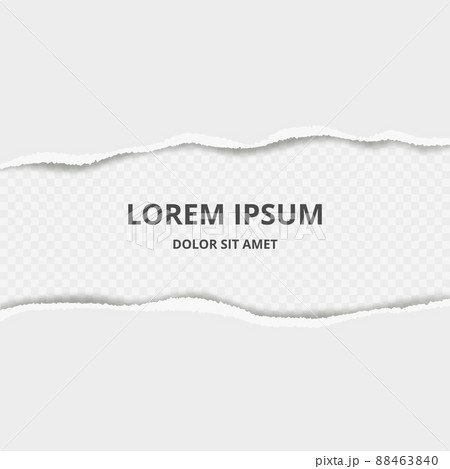 Ripped paper background. Decorative design with broken paper edges with rips template 88463840
