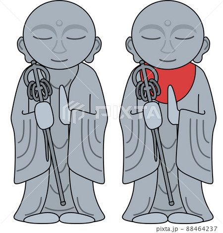 お地蔵様のイラスト（アウトラインあり） 88464237