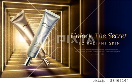 3d gold tunnel cosmetic product ad 88465144