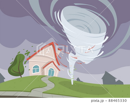 Nature disaster background. Weather environmental damage dramatic apocalypse cartoon Nature disaster background. Weather environmental damage dramatic apocalypse cartoon 88465330