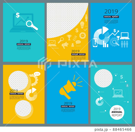 Annual reports covers. Business company brochure design template with place for your text and images abstract geometry 88465466