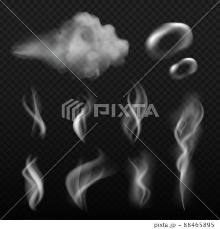 Steam and smoke. Vape shapes hot kitchen smell... - Stock Illustration  [88465895] - PIXTA