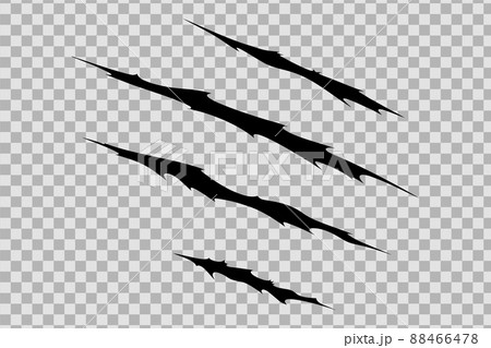 Claw scratches of wild animal. Cat scratches marks isolated in transparent background. Vector illustration 88466478