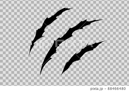 Claw scratches of wild animal. Cat scratches marks isolated in transparent background. Vector illustration 88466480