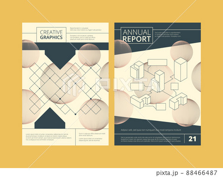 Annual report cover. Business reports template design project with abstract shapes and place for your text 88466487
