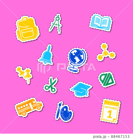 back to school stationery stickers set illustration back to school stationery stickers set illustration 88467153