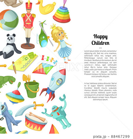 cartoon children toys background with place for text illustration cartoon children toys background with place for text illustration 88467299