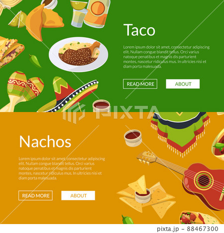 cartoon mexican food web banner illustration 88467300
