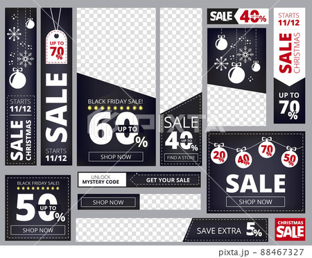 Web banners ad. Different sizes and shapes of advertizing business banners collection template isolated 88467327