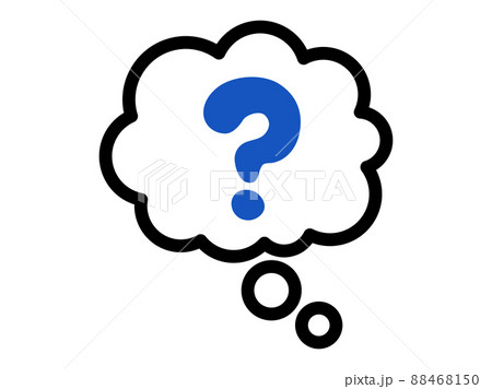 はてなマークの入った雲吹き出し はてなマークの入った雲吹き出し 88468150
