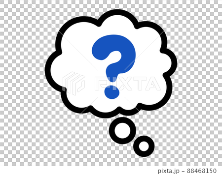 はてなマークの入った雲吹き出し はてなマークの入った雲吹き出し 88468150