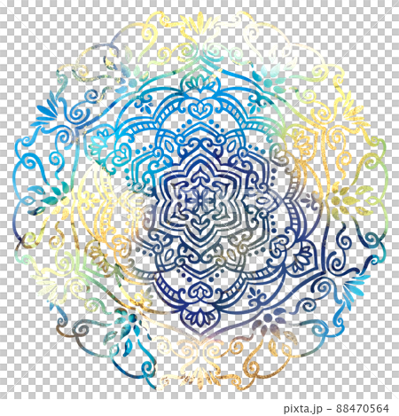 マンダラアート(インクアート風・ヘナタトゥー・花) マンダラアート(インクアート風・ヘナタトゥー・花) 88470564