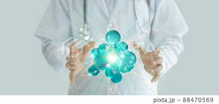 Science and innovative, Medicine doctor and science symbol network, Abstract health medical on blue background Science and innovative, Medicine doctor and science symbol network, Abstract health medical on blue background 88470569