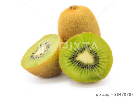 Kiwi fruit isolated on white background, macro Kiwi fruit isolated on white background, macro 88470787