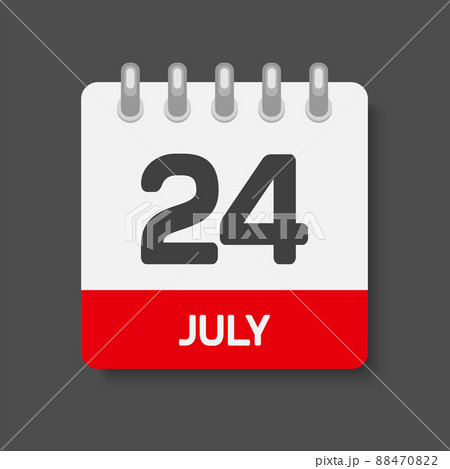 Icon day date 24 July, template calendar page Icon day date 24 July, template calendar page 88470822
