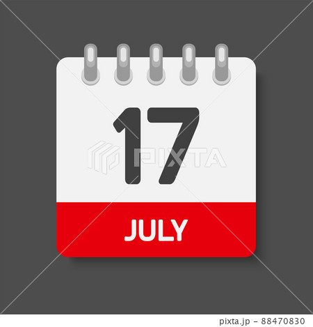 Icon day date 17 July, template calendar page Icon day date 17 July, template calendar page 88470830