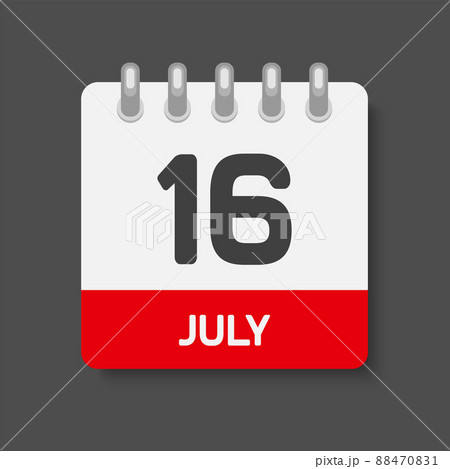 Icon day date 16 July, template calendar page 88470831