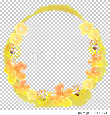 墨絵　花（まる） .n 88471671