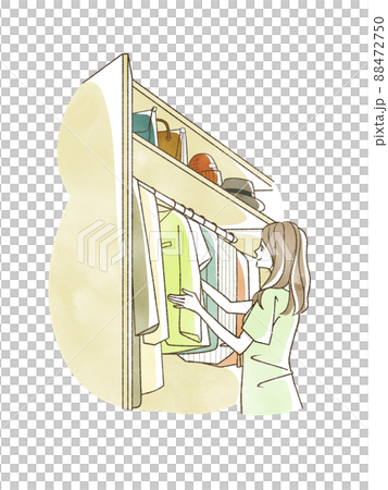 クローゼットから服を選んでいる女性 88472750