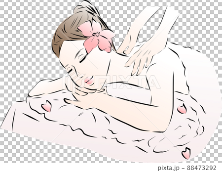 A woman who receives a treatment at an esthetic salon 88473292