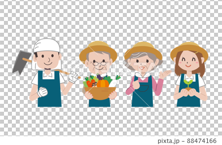 農家の家族　上半身 88474166