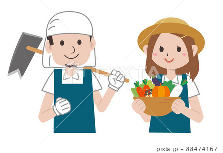 農家の夫婦　上半身 88474167