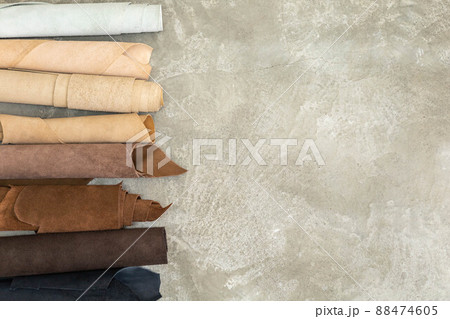 Material for creating handmade production at leather workshop. Material for creating handmade production at leather workshop. 88474605