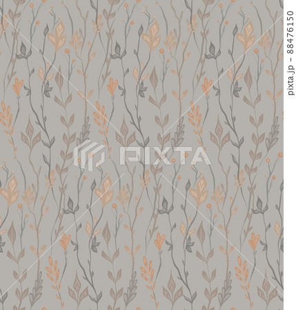 Vector seamless herbal pattern in powdery pastel colors. Pastel fabric swatch with tangled floral ornament. Delicate botanical texture 88476150